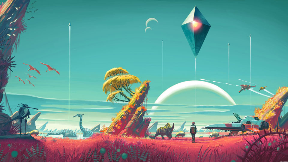 An image showing concept art from No Man's Sky